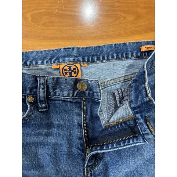 TORY BURCH Womens Medium Wash 5Pocket Cotton Stretch Denim "Tomboy" Jean Size 25 - Picture 4 of 6